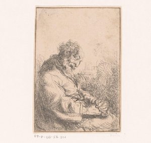 Vieil homme endormi dans un fauteuil