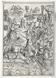 Der Schatzbehalter: Moïse trouvé par la fille de Pharaon recto, 1491 - Michael Wolgemut