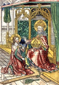 Jésus-Christ agenouillé devant Dieu