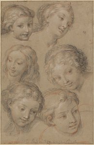 Études de têtes de femmes