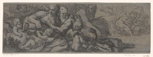 Faune avec bacchante et putti