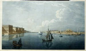 La Bourse et le palais de marbre à Saint-Pétersbourg
