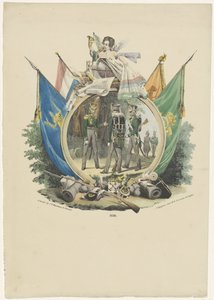 Médaillon avec les Chasseurs Volontaires de l