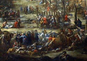 Vue du Cours Belsunce, Marseille, pendant la peste de 1720 (détail) - Michel Serre