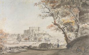 Vue sud-est du château de Grigan en Provence près du Dauphiné