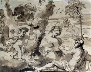 Amour, un berger et une nymphe