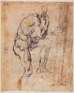 Étude de nu, copie de la lunette de Naason - Michelangelo (after) Buonarroti