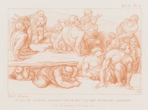 Étude de plusieurs figures pour la partie inférieure du Jugement Dernier - Michelangelo (after) Buonarroti