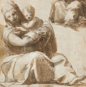Madone assise avec enfant. Vers 1525 (?) - Michelangelo Anselmi