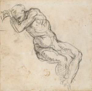 Un homme nu dormant, vers 1490-1560 - Michelangelo Buonarroti