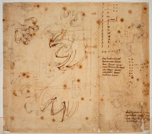 Études et comptes autographes - Michelangelo Buonarroti
