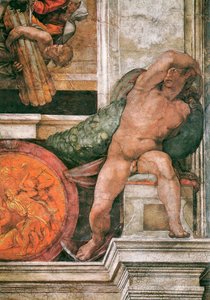 Détail du plafond de la Chapelle Sixtine au Vatican, 1508-1512 - Michelangelo Buonarroti