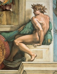 Ignudo plafond de la chapelle Sixtine au Vatican, 1508-1512 - Michelangelo Buonarroti