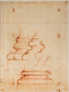 Bases de piliers pour la Nouvelle Sacristie, inscriptions manuscrites - Michelangelo Buonarroti