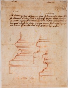 Bases de piliers pour la Nouvelle Sacristie, inscriptions manuscrites