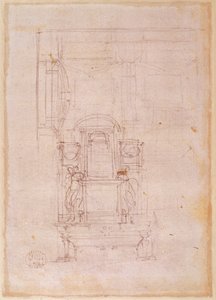 Dessin préparatoire pour le tombeau du pape Jules II
