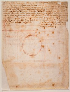 Croquis pour le tambour du dôme de Santa Maria del Fiore et lettre au cardinal de Bibbiena