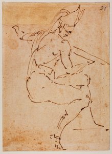 Étude pour une figure assise - Michelangelo Buonarroti