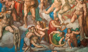 Le Jugement dernier, fresque de la chapelle Sixtine au Vatican - Michelangelo Buonarroti
