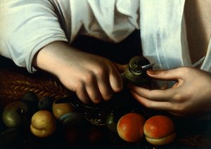 Garçon épluchant un fruit (détail)
