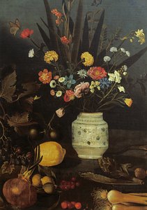 Nature morte avec fleurs et plantes (détail) - Michelangelo Merisi da Caravaggio