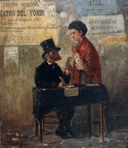 Affiches de théâtre et scribe public, par Michele Cammarano