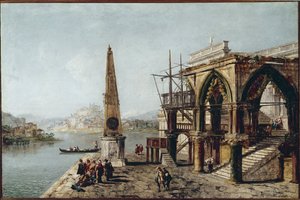 Vue imaginaire avec obélisque - Michele Marieschi