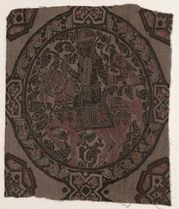 Fragment avec roi fauconnier équestre, Iran ou Irak, période abbasside
