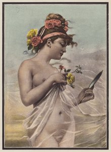 Le matin, femme avec un miroir
