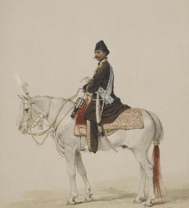 Portrait équestre de Naser al-Din Shah Qajar 1831-1896, 1873