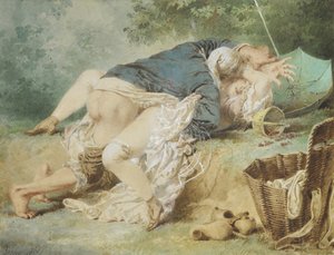 Amoureux dans un parc, 1865