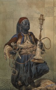 Nubien avec une pipe à eau, 1862