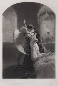 Tamara et Démon. Illustration du poème Le Démon de Mikhaïl Lermontov, vers 1880 - Mihaly von Zichy