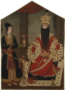 Portrait de Fath Ali Shah debout 1797-1834, vers 1820