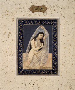 Une courtisane agenouillée, vers 1765 - Mihr Chand