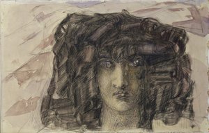 Tête de démon. Illustration du poème Le Démon par Mikhaïl Lermontov, 1890-1891