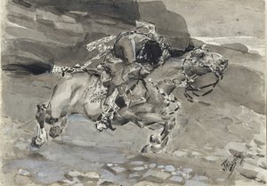 Cavalier. Illustration du poème Le Démon de Mikhaïl Lermontov, 1890-1891