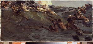 Naiades et tritons jouant - Mikhail Aleksandrovich Vrubel