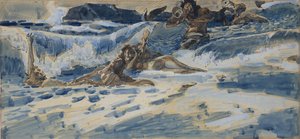 Naiades et tritons jouant, 1896-1898 - Mikhail Aleksandrovich Vrubel