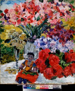 Fleurs et poupée - Mikhail Nikolayevich Yakovlev