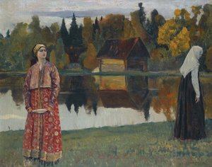 Au bord du lac, 1924 - Mikhail Vasilievich Nesterov