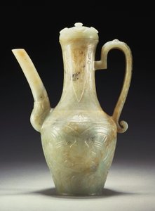 Aiguière et couvercle en jade céladon de la fin de la dynastie Ming - Ming Dynasty Chinese School