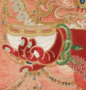(détail) de Thangka impérial brodé en soie - Ming Dynasty Chinese School