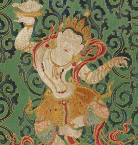 Détail de Thangka impérial brodé en soie - Ming Dynasty Chinese School