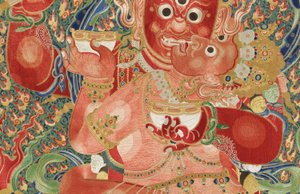 Détail de Thangka impérial brodé en soie - Ming Dynasty Chinese School