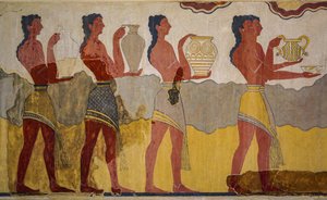 Reconstruction de la fresque de la procession - Minoan