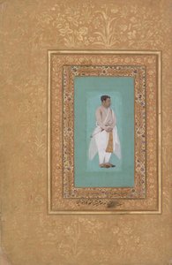 recto : Portrait de Raja Suraj Singh Rathor, verso : Page de calligraphie, recto : fin du 16ème siècle