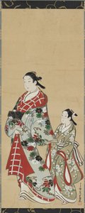 Yujo et son apprentie kamuro, période Edo