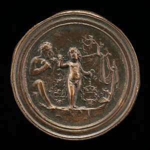 Un sculpteur sculptant une statue de Cupidon, fin du 15e - début du 16e siècle - Moderno