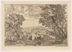 Paysage avec quatre hommes au repos - Moise Jean Baptiste Fouard